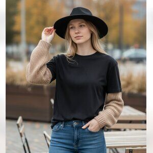 NWT 8 Other Reasons Fedora Grosgrains Ribbon Hat Black OS